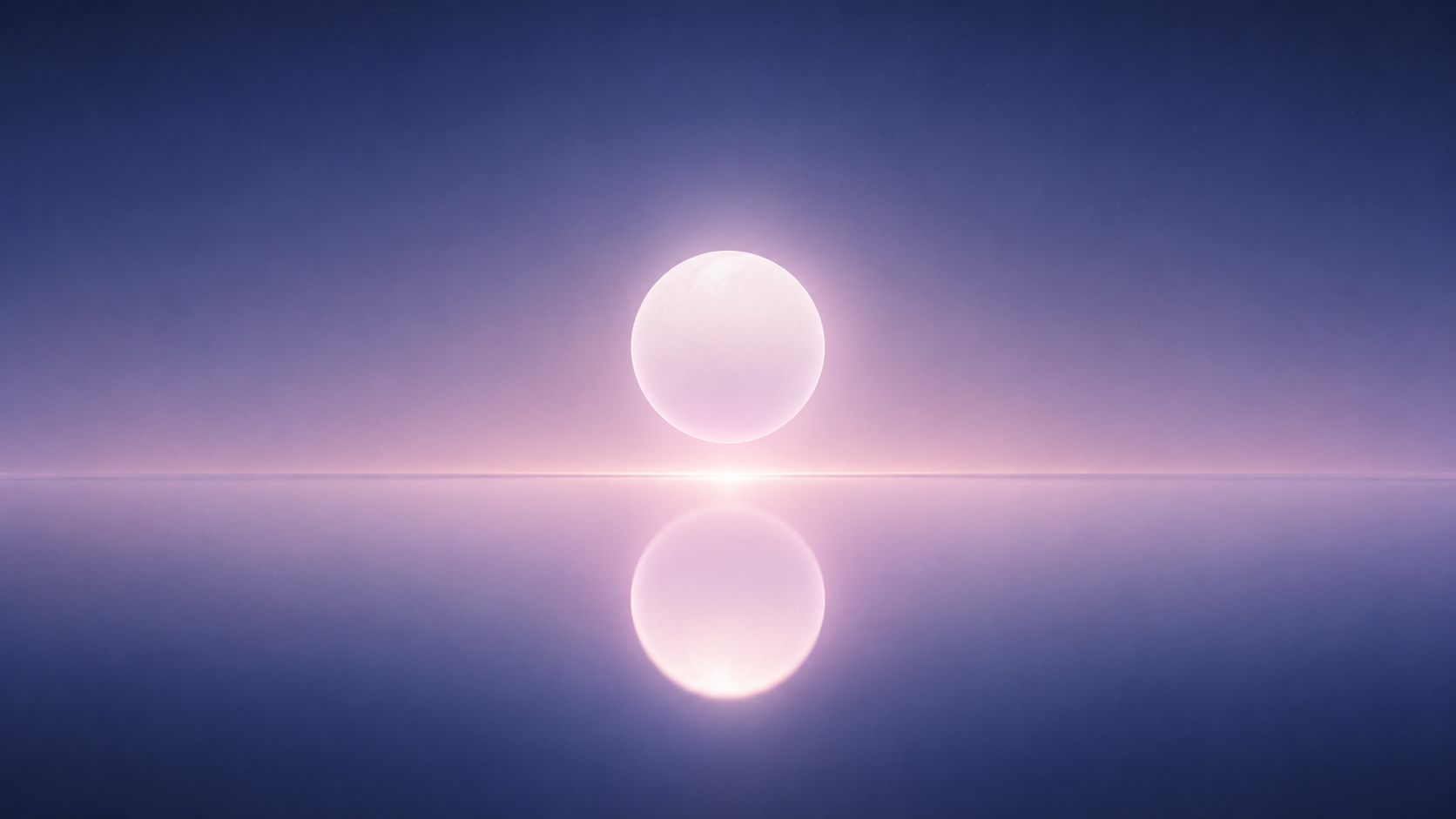 A glowing orb above a serene horizon